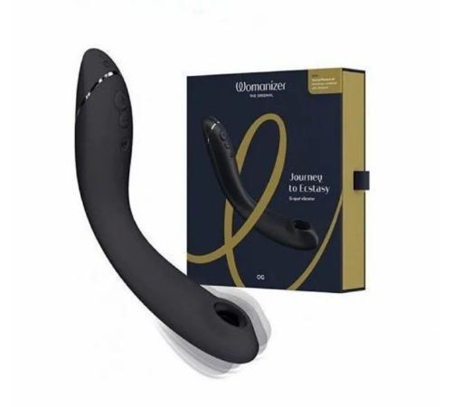 Вакуумный стимулятор для точки G Womanizer OG c вибрацией темно-серый