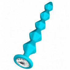 Анальная цепочка с кристаллом Baddy бирюзовый 17,7 см Анальная цепочка с кристаллом Baddy бирюзовый 17,7 см