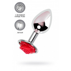 Анальная втулка Small с красной розочкой 8 см Анальная втулка Small с красной розочкой 8 см