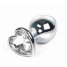 Анальная втулка с кристаллом сердце Small прозрачный 7 см Анальная втулка с кристаллом сердце Small прозрачный 7 см