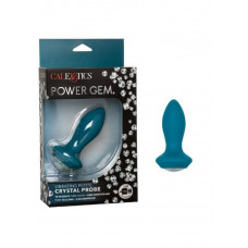 Анальная пробка с кристаллом и вибрацией Power Gem Vibrating Petite Cristal Probe голубая 9.5 см