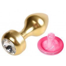 Анальная втулка с кристаллом Gold Butt Plug Diamond 7,8 см Анальная втулка с кристаллом Gold Butt Plug Diamond 7,8 см