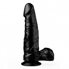 Фаллоимитатор реалистик с мошонкой черный 19 см Фаллоимитатор реалистик с мошонкой черный 19 см