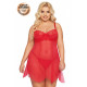 Ночная сорочка и стринги SoftLine Carla красная XXXL