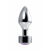 Анальная втулка с фиолетовым кристаллом Butt Plug Silver 9,5 см