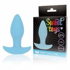 Анальная втулка Sweet Toys с вибрацией голубая 8,5 см