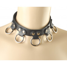 Чокер Sitabella Квинта с клепками и кольцами чёрный Чокер Sitabella Квинта с клепками и кольцами чёрный