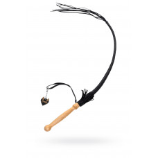 Кнут плетеный Pecado BDSM из натуральной кожи черный 75 см