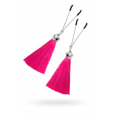 Зажимы на соски с кисточками из шелка Pecado бордовые Зажимы на соски с кисточками из шелка Pecado бордовые