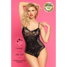 Боди Candy Girl Glitter со стразами черное OS Боди Candy Girl Glitter со стразами черное OS