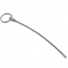 Уретральный зонд металлические бусины с фиксирующим кольцом 20,5 см