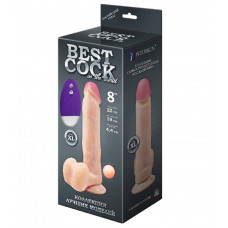 Вибромассажер неоскин Best Cock 8 с пультом ДУ телесный 22 см Вибромассажер неоскин Best Cock 8 с пультом ДУ телесный 22 см