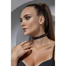 Чокер с шипами кожа черный Чокер с шипами кожа черный