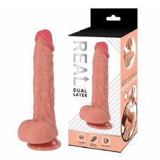 Реалистичный фаллоимитатор Real Dual Layer 17 см
