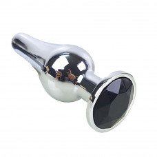 Анальная втулка конус серебро с черным кристаллом 11 см Анальная втулка конус серебро с черным кристаллом 11 см