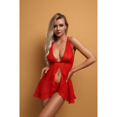 Сорочка с кружевом и застёжкой спереди Le Frivole красная XXL/XXXL Сорочка с кружевом и застёжкой спереди Le Frivole красная XXL/XXXL