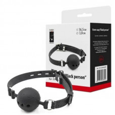 Кляп шарик дышащий силикон Black person черный 3,7 см Кляп шарик дышащий силикон Black person черный 3,7 см