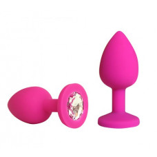 Анальная втулка фуксия с кристаллом Small прозрачный 7 см Анальная втулка фуксия с кристаллом Small прозрачный 7 см