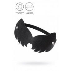 Маска с ушками кошки закрытая натуральная кожа чёрная Маска с ушками кошки закрытая натуральная кожа чёрная