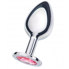 Анальная втулка с кристаллом Large розовый 9 см Анальная втулка с кристаллом Large розовый 9 см