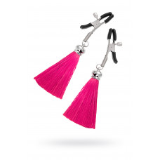 Зажимы на соски с кисточками из шелка Pecado бордовые Зажимы на соски с кисточками из шелка Pecado бордовые