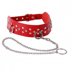 Ошейник Sitabella с поводком цепочкой красный ширина 4,5 см Ошейник Sitabella с поводком цепочкой красный ширина 4,5 см