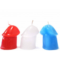 Низкотемпературные свечи БДСМ Фаллос цветные 3 шт