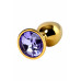 Анальная втулка с кристаллом Small Gold фиолетовым 7 см