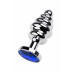 Анальная пробка Butt Plug Silver ребристая синяя 7 см Анальная пробка Butt Plug Silver ребристая синяя 7 см