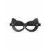 Маска с ушками кошки открытая натуральная кожа чёрная Маска с ушками кошки открытая натуральная кожа чёрная