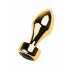 Анальная втулка с черным кристаллом Butt Plug Gold 9,5 см