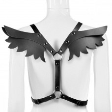 Портупея с крыльями NotabuBDSM кожа черная