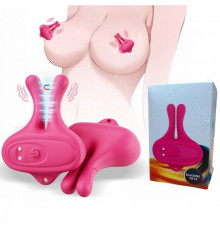 Вибростимуляторы для сосков Silicone toys 9 режимов розовый
