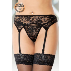 Пояс и стринги кружевные черные S/M