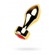 Анальная втулка с красным кристаллом Butt Plug Gold 7,5 см Анальная втулка с красным кристаллом Butt Plug Gold 7,5 см