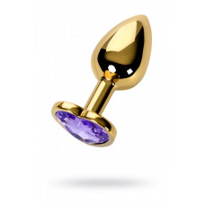 Анальная втулка с кристаллом сердце Small Gold фиолетовый 7 см Анальная втулка с кристаллом сердце Small Gold фиолетовый 7 см