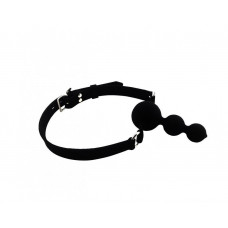 Кляп-страпон из силикона черный 9,5 см