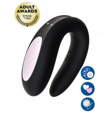 Многофункциональный смарт-вибратор для пар Satisfyer Double Joy черный