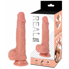 Реалистичный фаллоимитатор Real Dual Layer 15 см