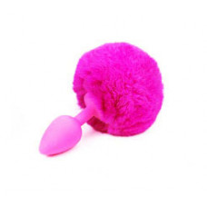 Анальная втулка розовая с заячим хвостом Medium 8,5 см Анальная втулка розовая с заячим хвостом Medium 8,5 см