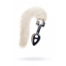 Анальная втулка маленькая с белым хвостом 8,5 см Анальная втулка маленькая с белым хвостом 8,5 см