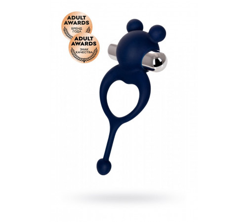 Виброкольцо с хвостиком Mickey силикон синий 12,5 см