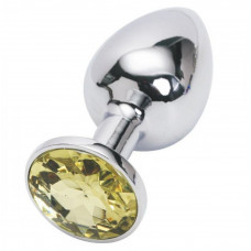 Анальная втулка с кристаллом Large желтый 9 см Анальная втулка с кристаллом Large желтый 9 см