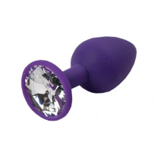 Анальная втулка фиолетовая с кристаллом Large прозрачный 9.5см Анальная втулка фиолетовая с кристаллом Large прозрачный 9.5см