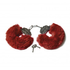 Наручники с пушистым мехом бордовые Наручники с пушистым мехом бордовые