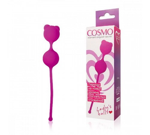 Вагинальные шарики Cosmo розовые 16 см