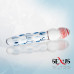 Фаллоимитатор Sexus Glass с голубыми ребрышками 20 см
