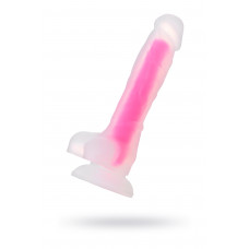 Фаллоимитатор Eromantica светящийся в темноте розовый 20 см