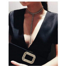 Ошейник с длинной подвеской стразы Ошейник с длинной подвеской стразы