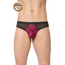 Трусы мужские с клетчатой вставской SoftLine чёрные M/L